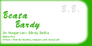 beata bardy business card